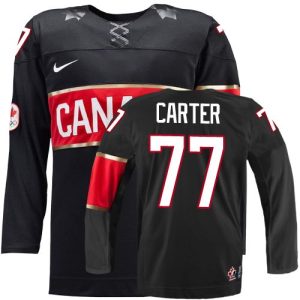 Olympic Hockey Jeff Carter Authentic Kinder Schwarz – Team Canada #77 3rd 2014